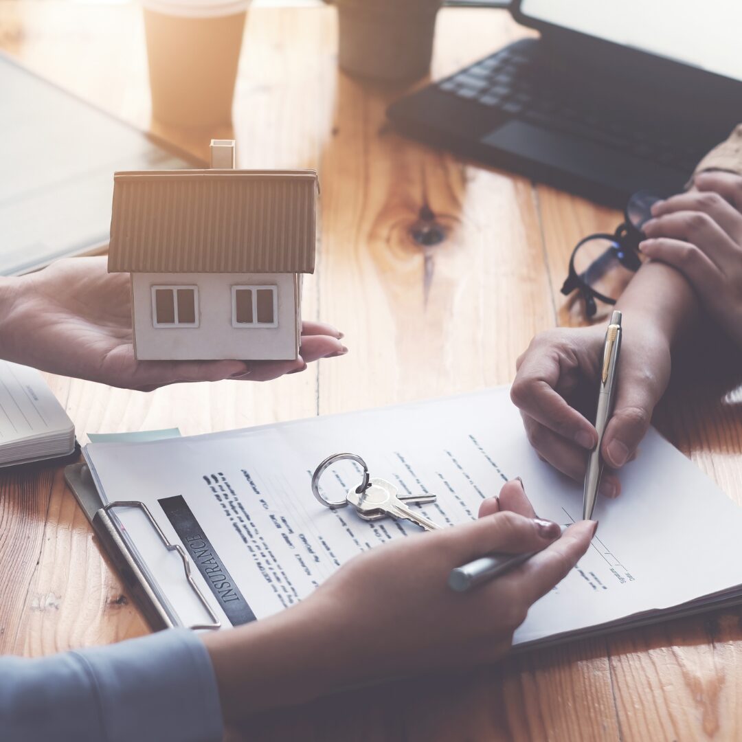 two people reviewing a home contract